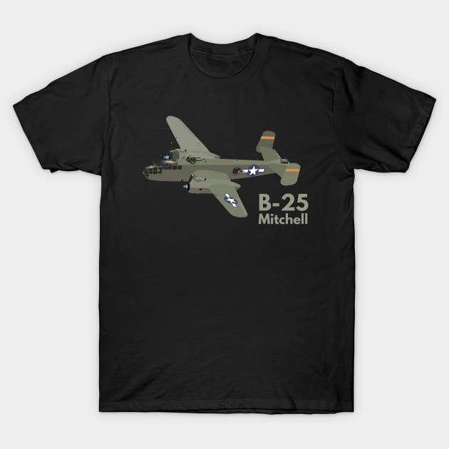 B-25 Mitchell WW2 Medium Bomber T-Shirt by NorseTech